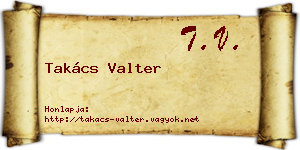 Takács Valter névjegykártya